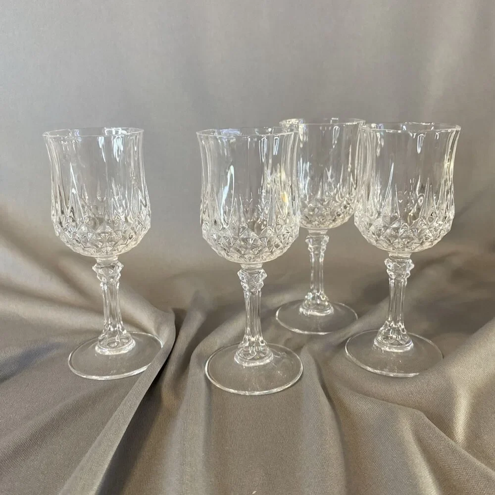 Vintage Cordial Glasses set of 4 Crystal Cut Starburst Liqueur Bareware 4.5